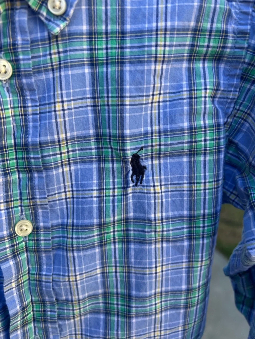 Polo by Ralph Lauren Blue & Green Plaid Button-Down Shirt